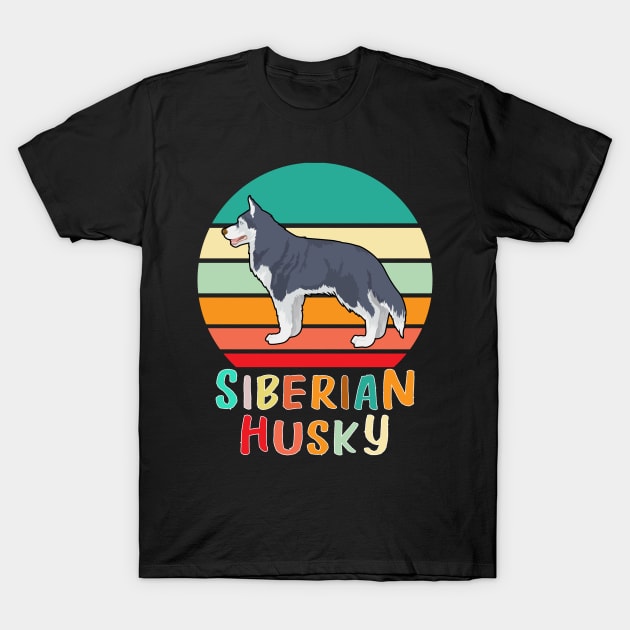 Vintage Retro Siberian Husky T-Shirt by adrinalanmaji